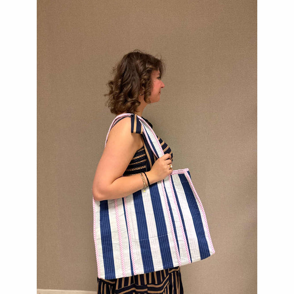 Tas Blauw Gestreept