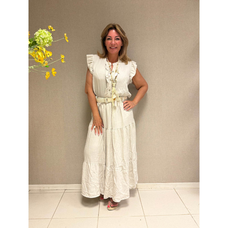 Beige rok top set voor dames, stijlvolle tweedelige outfit.