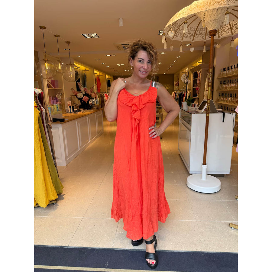 Jurk Ruffle Oranje