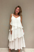 Maxi jurk volants wit
