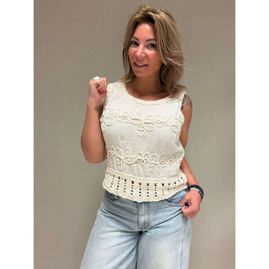 Top roomwit Ibiza dames blouse stijlvol en elegant