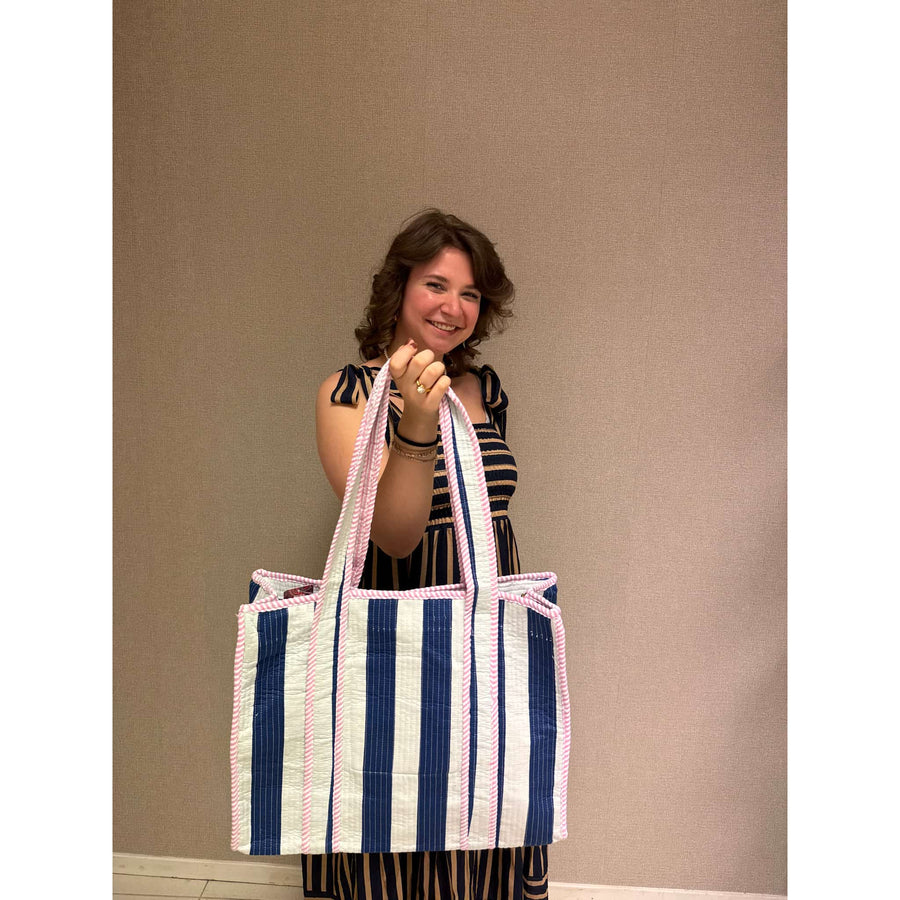Tas Blauw Gestreept
