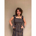 Jurk Strikken Streep Blauw