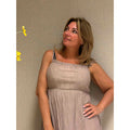 Jurk Cici Taupe elegante damesjurk in taupe kleur