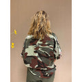 Blouse camouflage groen dames modieus legerprint casual shirt