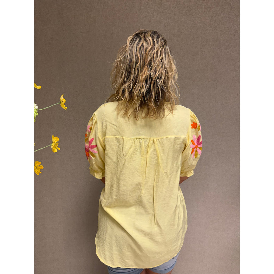 Blouse Flower - Geel