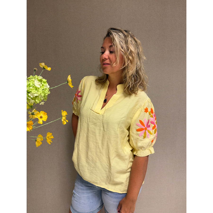 Blouse Flower - Geel