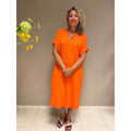 Licht oranje crêpe jurk voor dames