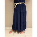 Set rok en top in marine blauw voor dames.