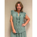 Rok top set in salie groen voor dames