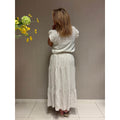 Beige rok top set voor dames, stijlvolle tweedelige outfit.