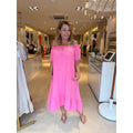 Licht roze linnen off-shoulder jurk voor dames